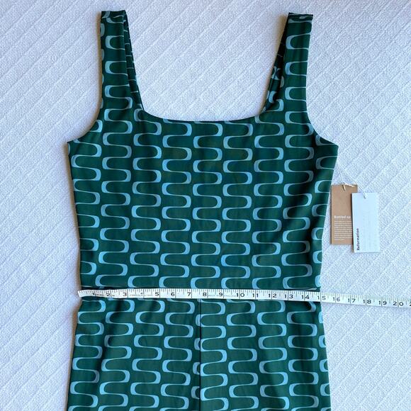 Reformation Liv EcoMove Cutout Jumpsuit Venture Green Mod Tank Short Romper NWT - Picture 13 of 14